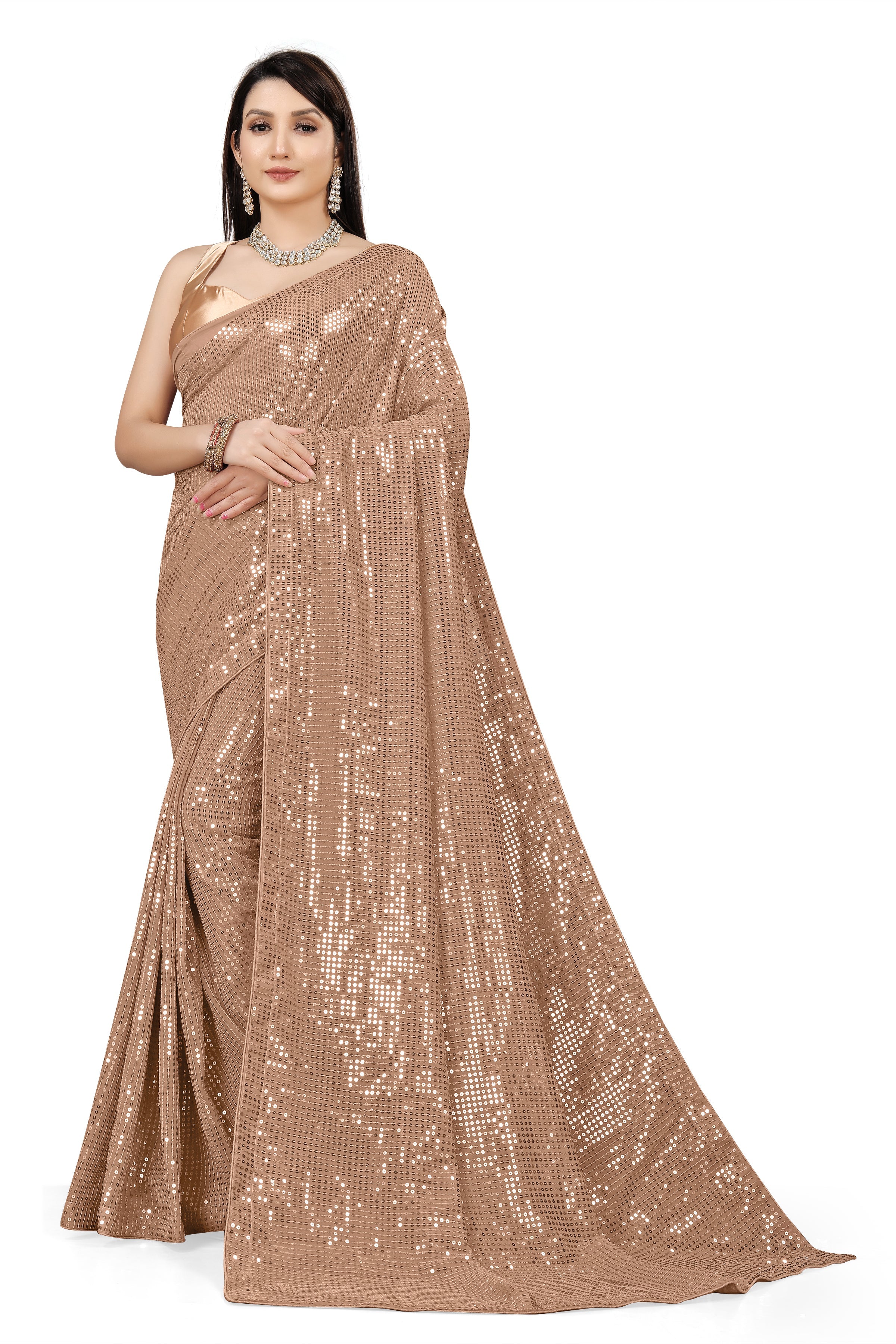 Party Wear Designer Saree With Sequence Work