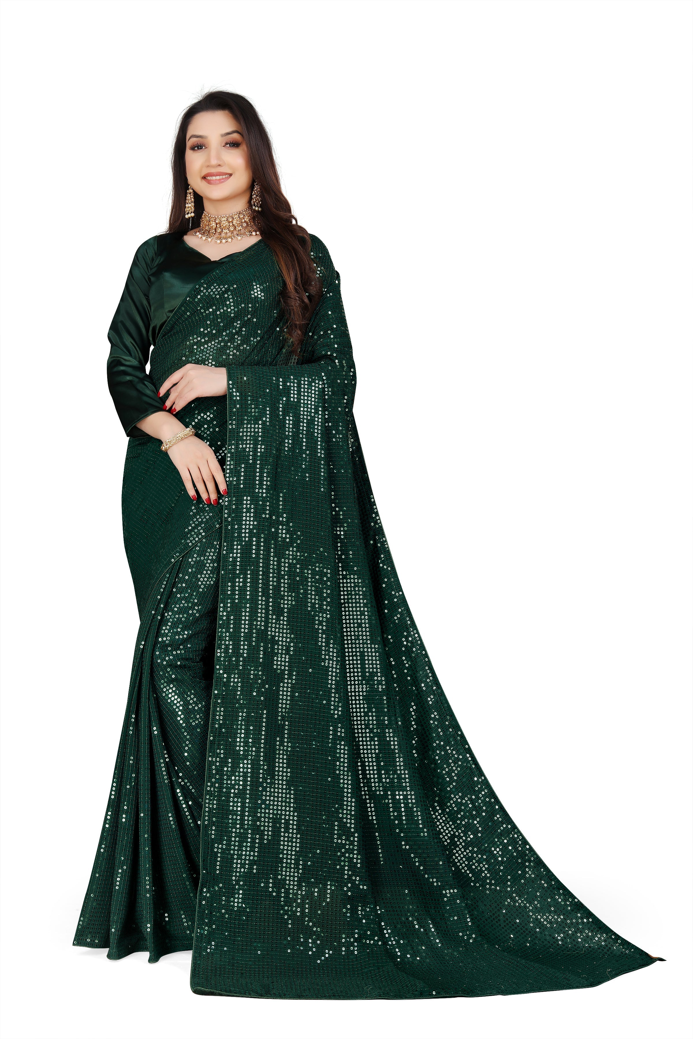 Party Wear Designer Saree With Sequence Work