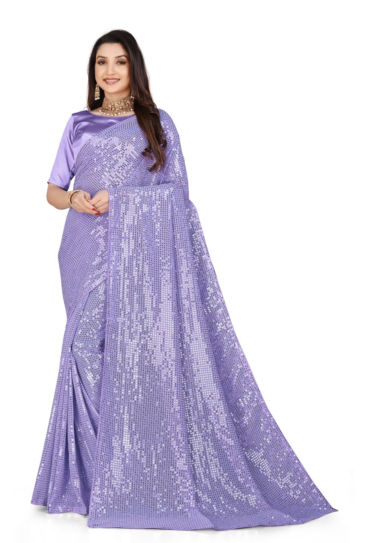 Party Wear Designer Saree With Sequence Work