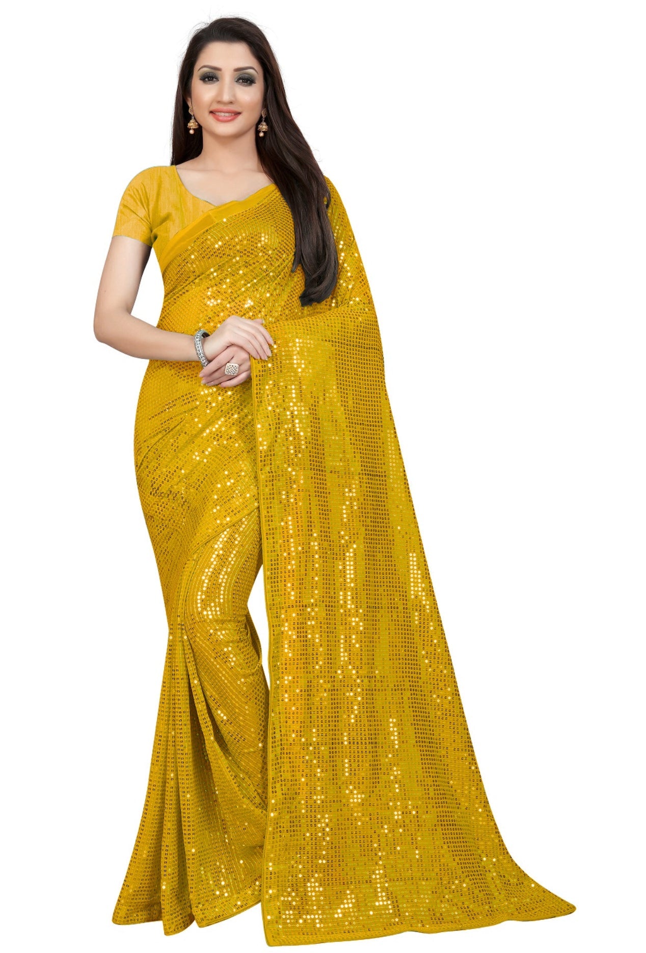 Party Wear Designer Saree With Sequence Work