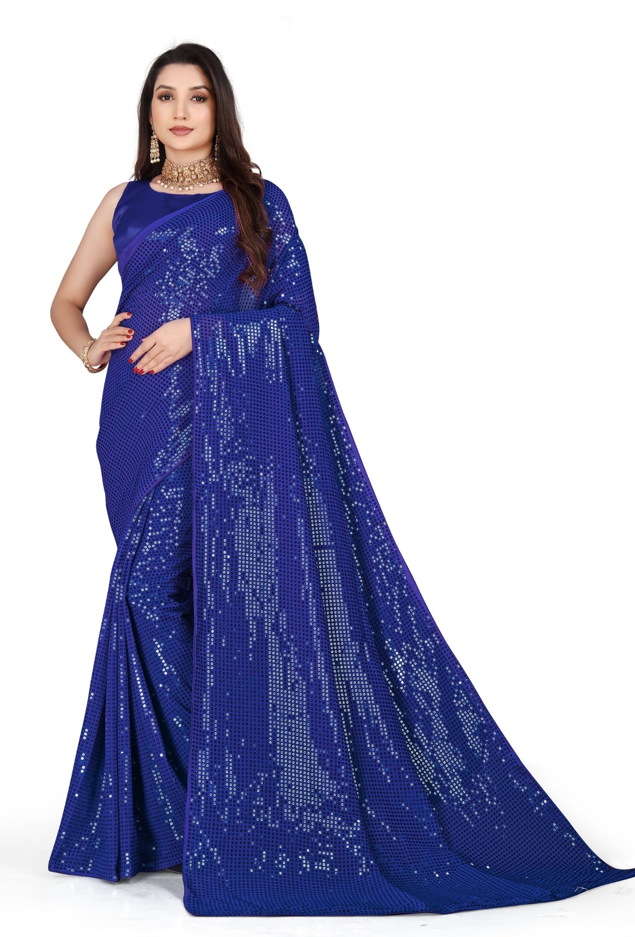 Party Wear Designer Saree With Sequence Work