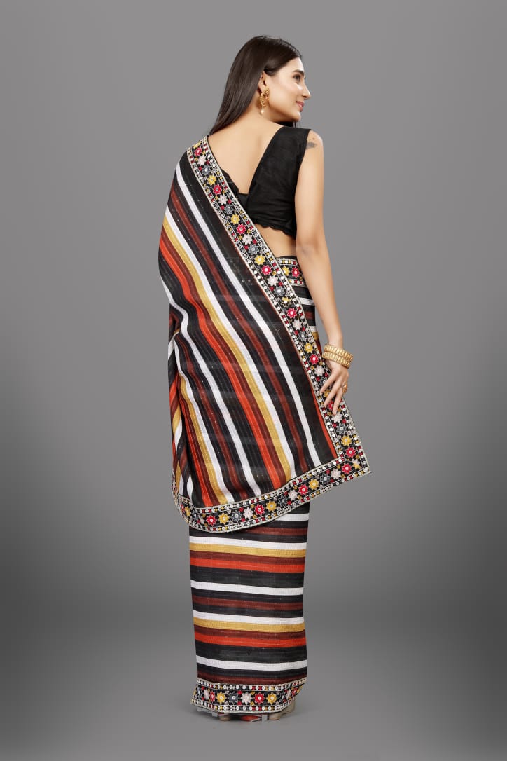 Designer Party Wear Saree With Digital Print