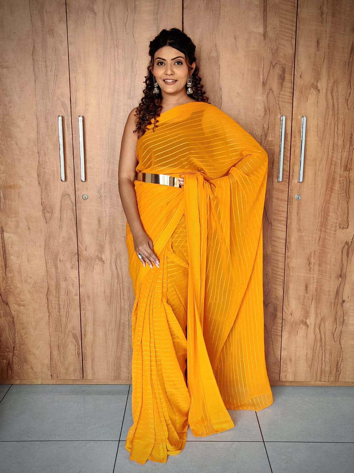 Trending Ready To Wear Saree With Weaving Zari Lining