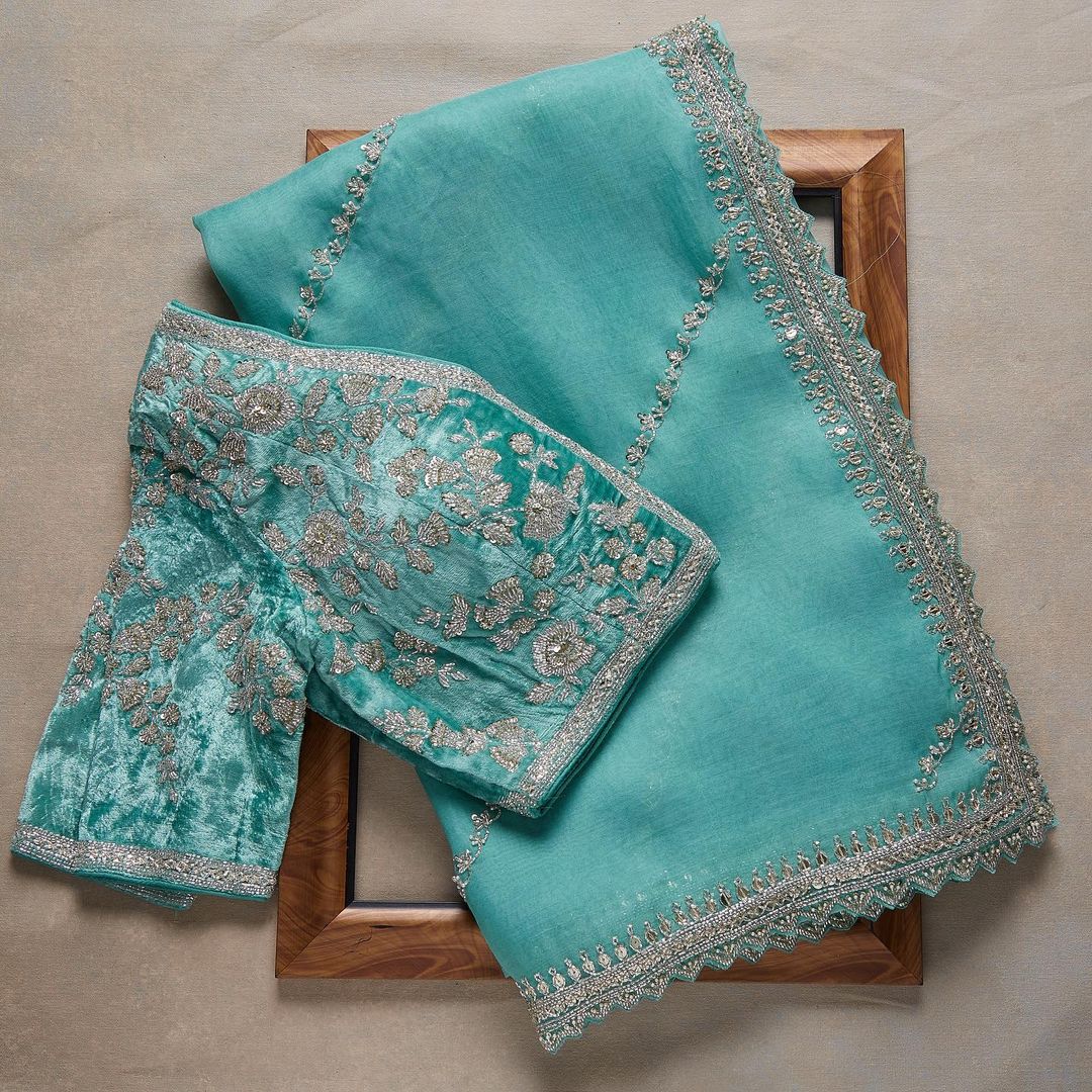 Fancy Saree With Beautiful Sequence & Zari Multi Work