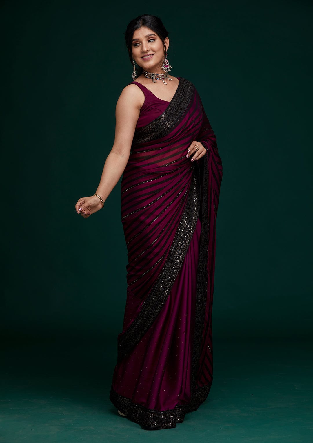 Trending Saree With Sequence Embroidery Work