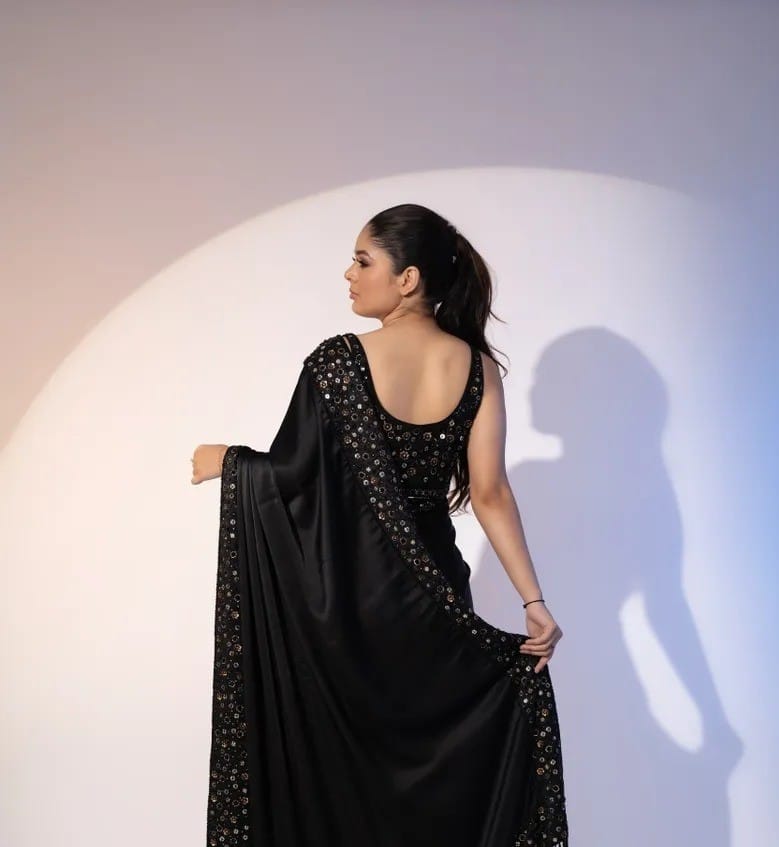 Designer Saree With Sequence Embroidery Work