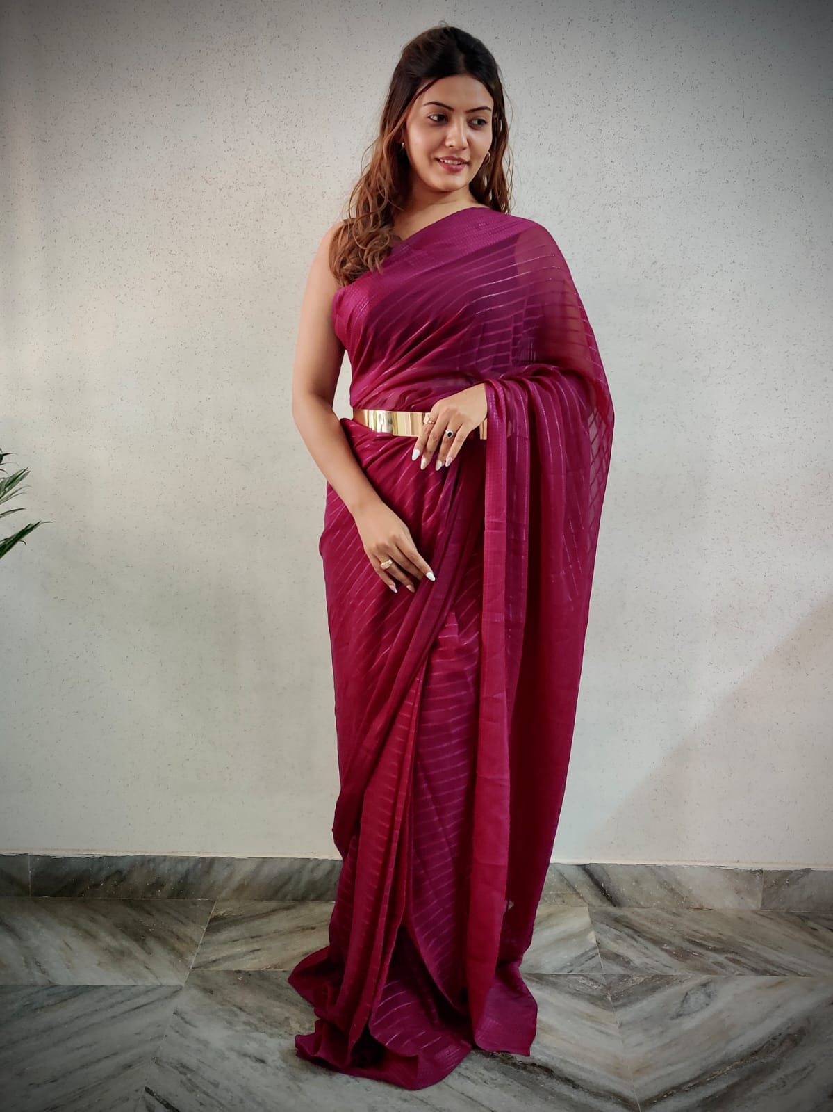 Trending Ready To Wear Saree With Weaving Zari Lining