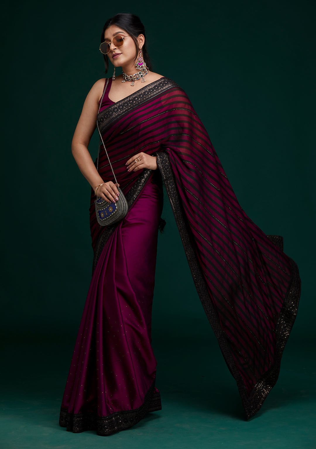 Trending Saree With Sequence Embroidery Work