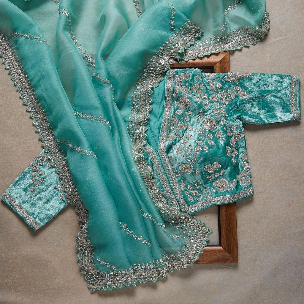 Fancy Saree With Beautiful Sequence & Zari Multi Work