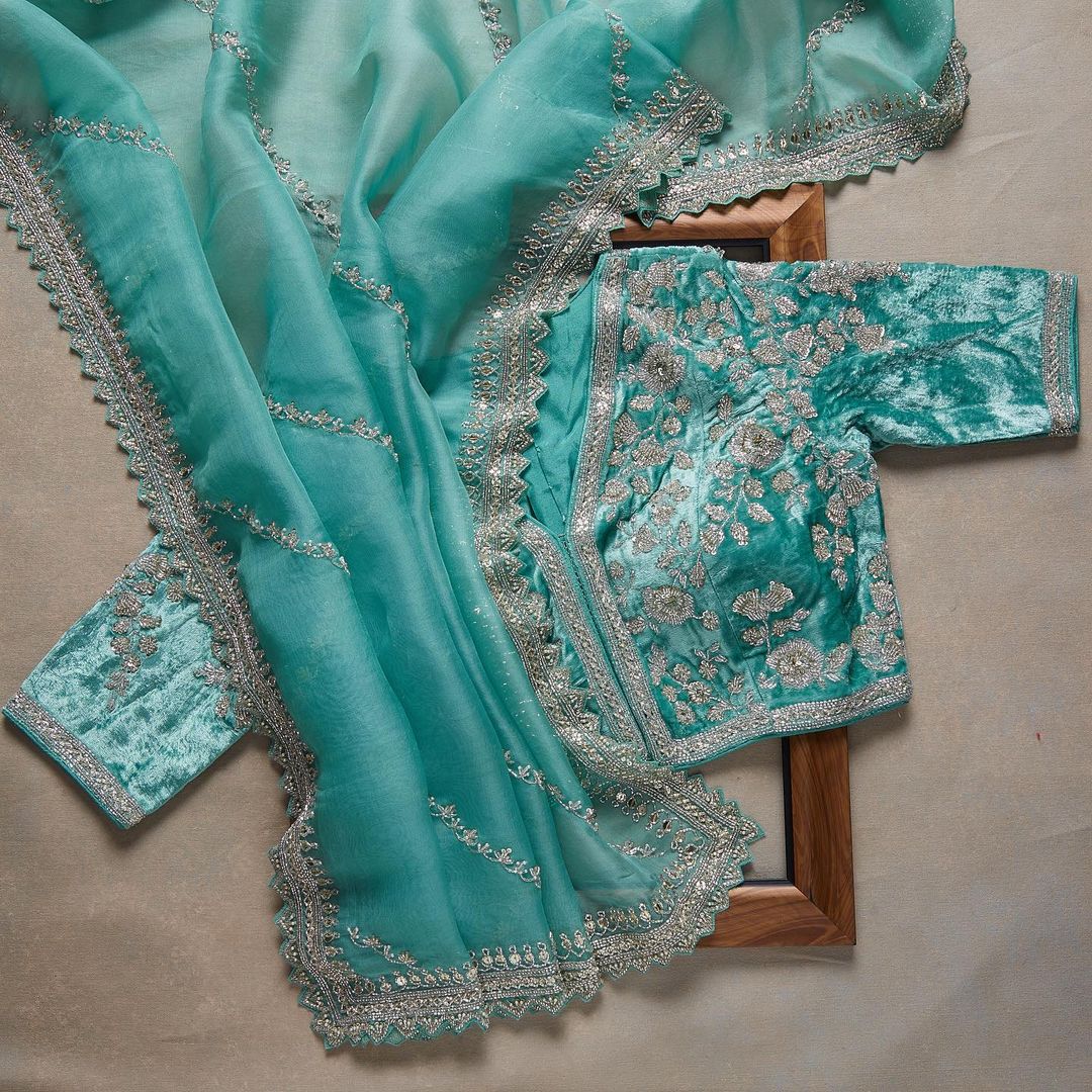 Fancy Saree With Beautiful Sequence & Zari Multi Work