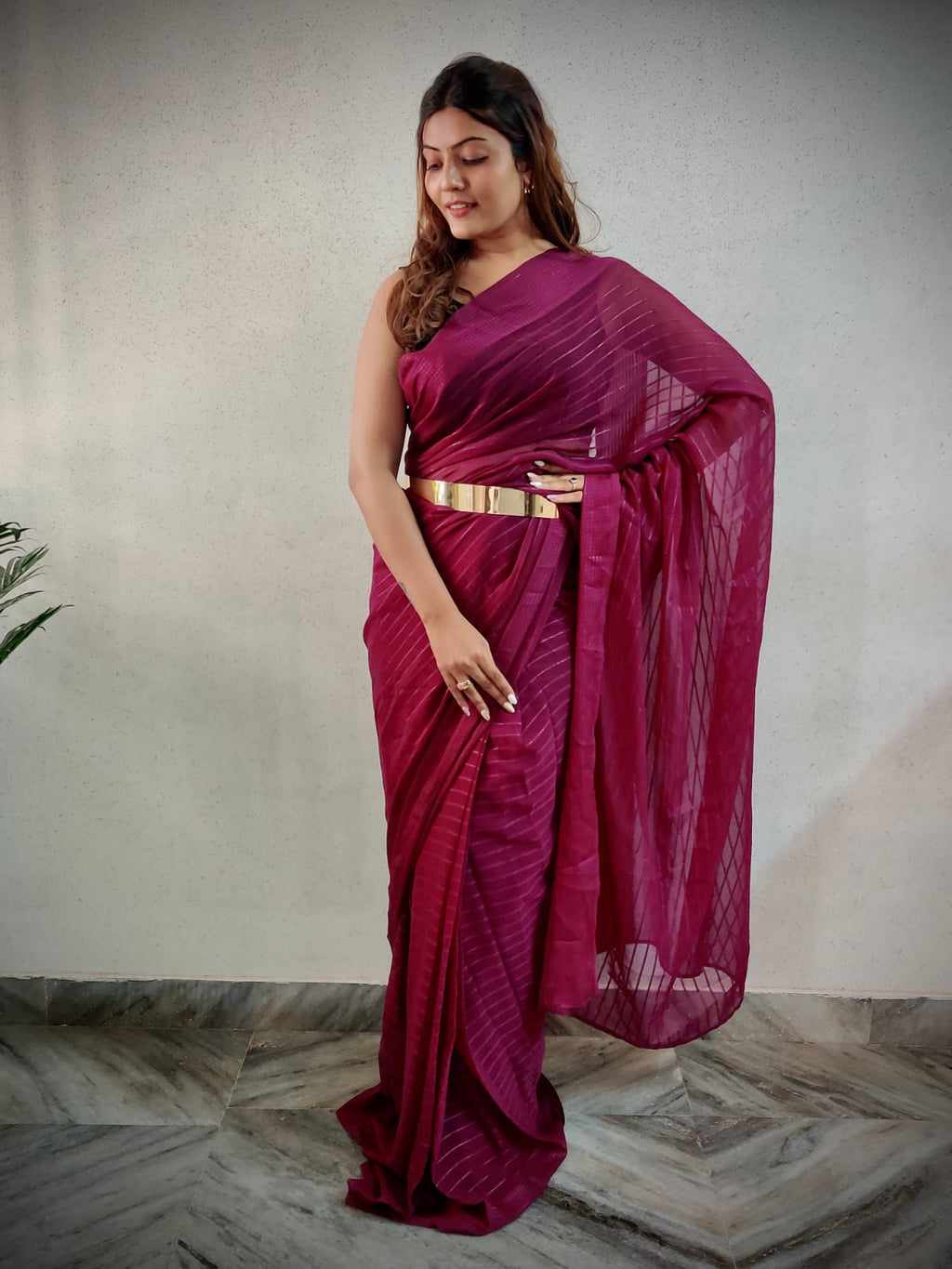 Trending Ready To Wear Saree With Weaving Zari Lining