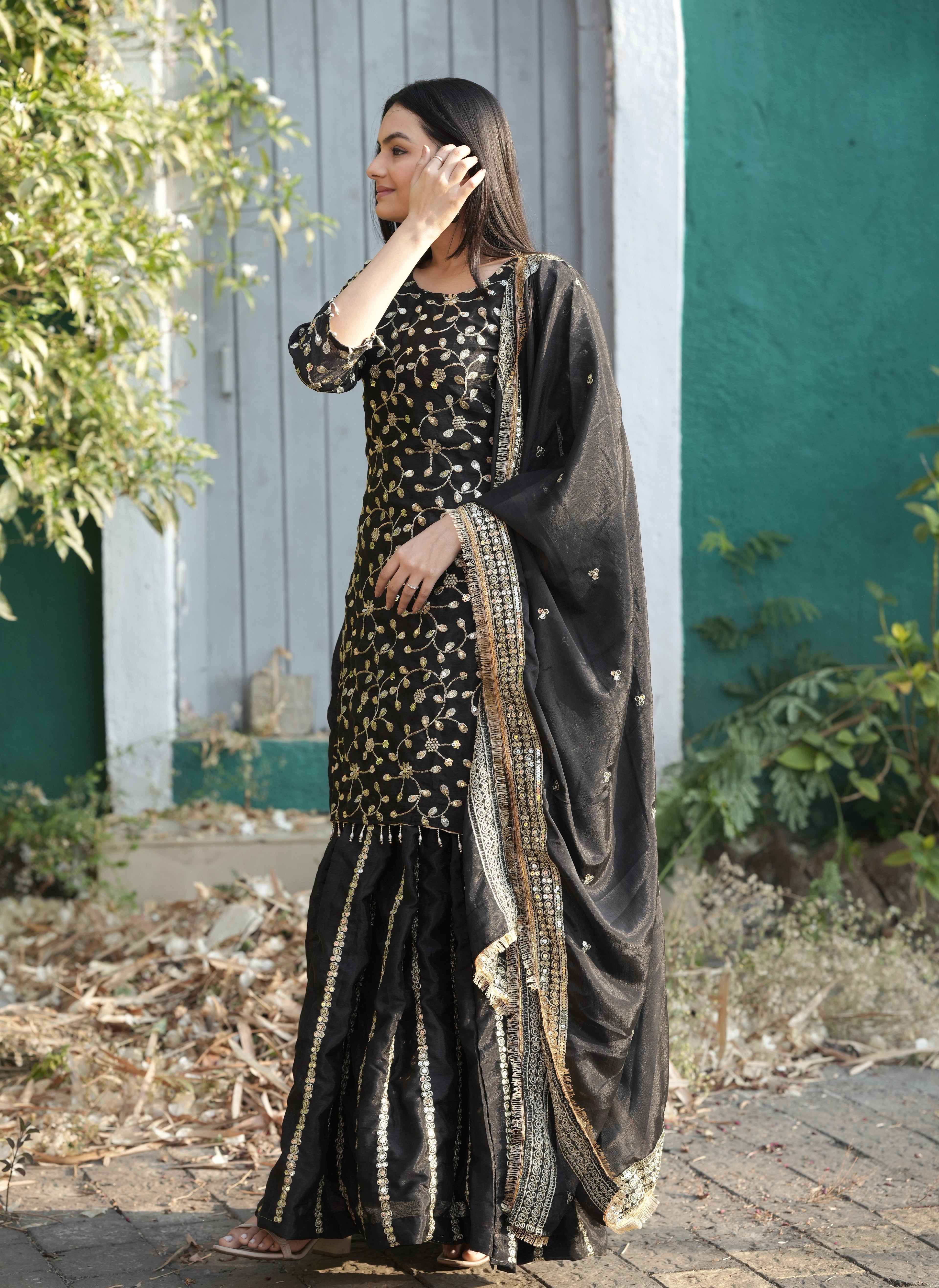 Designer Embroidered Lehenga Suit With Fancy Dupatta