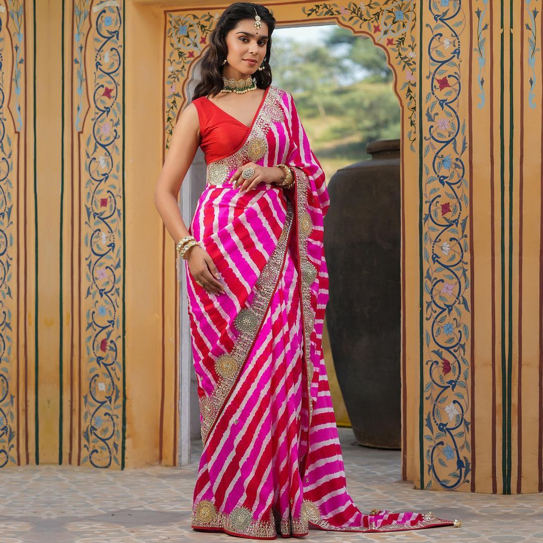 Beautiful Saree With Designer Embroidery Work