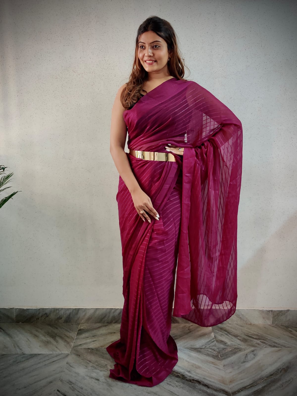 Trending Ready To Wear Saree With Weaving Zari Lining