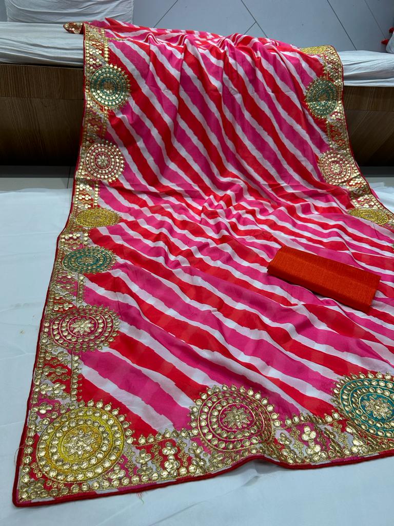 Beautiful Saree With Designer Embroidery Work