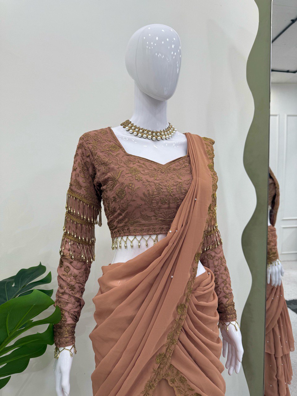 Party Wear Beautiful Ready To Wear Lehenga Saree