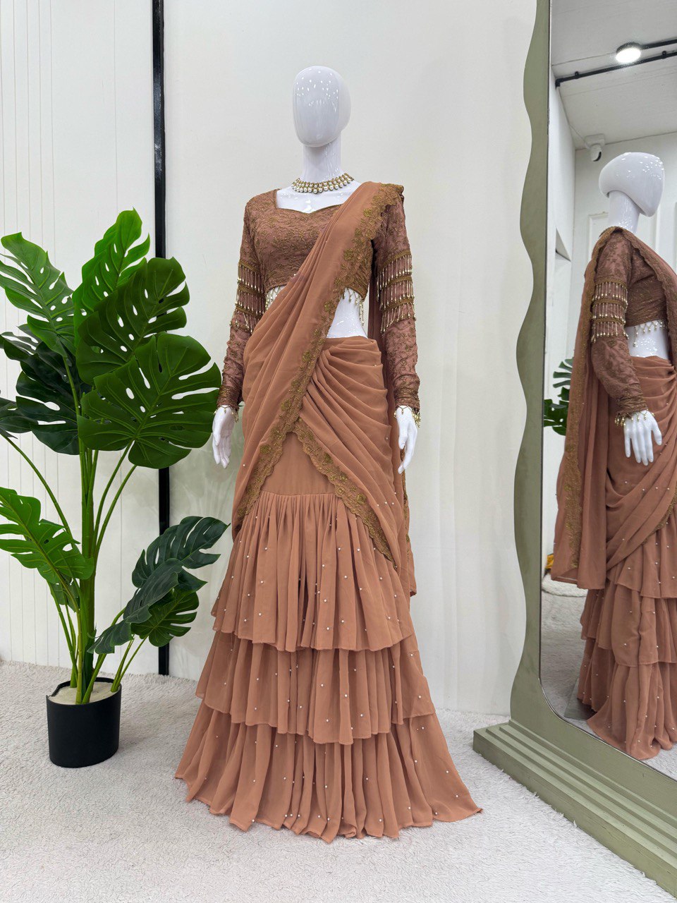 Party Wear Beautiful Ready To Wear Lehenga Saree