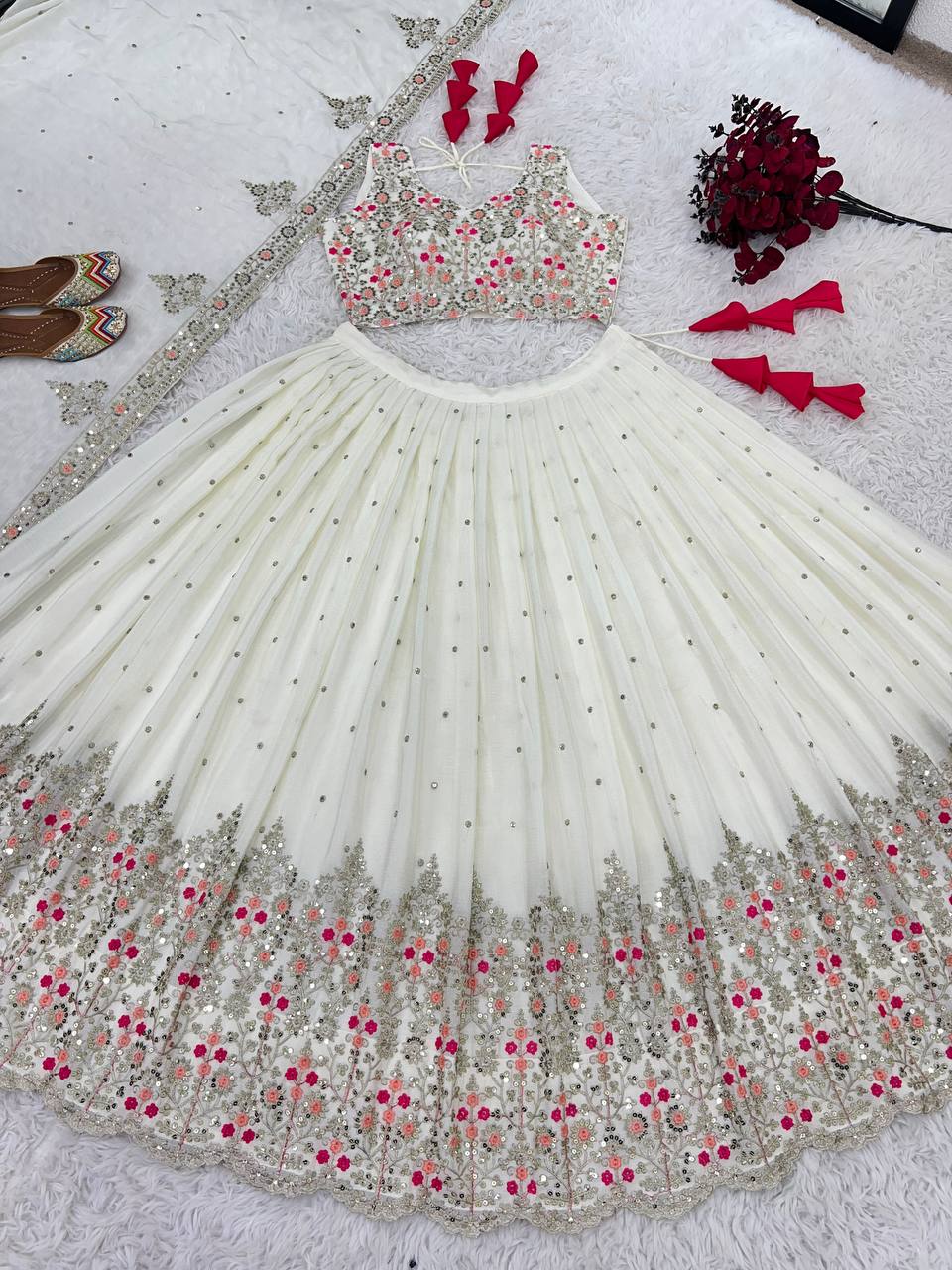 Beautiful Lehenga Choli With Full Heavy Embroidery Sequence Work