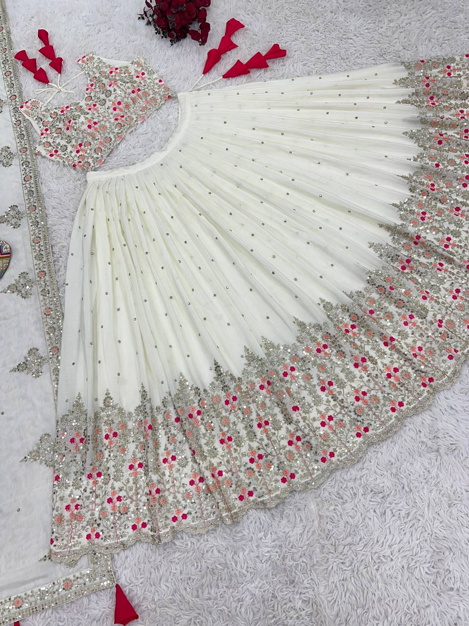 Beautiful Lehenga Choli With Full Heavy Embroidery Sequence Work