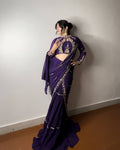 Party Wear Look Beautiful Lehenga Saree With Mirror Work