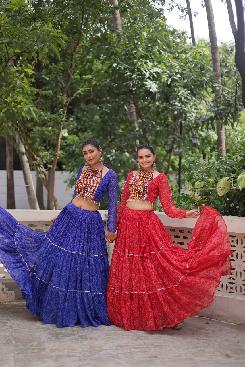 Navratri Special Lehenga Choli With Gota Patti Lace Work