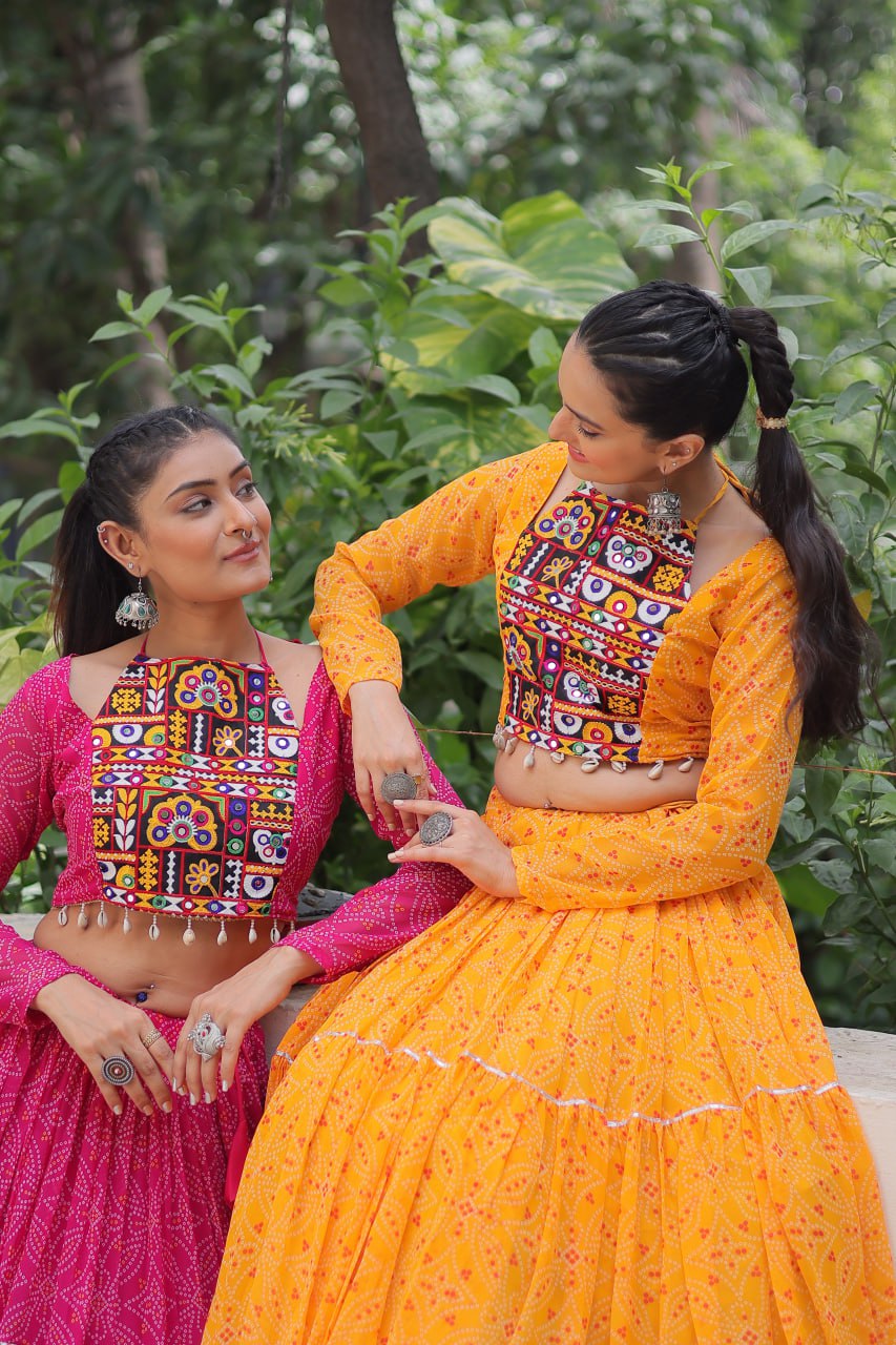 Navratri Special Lehenga Choli With Gota Patti Lace Work