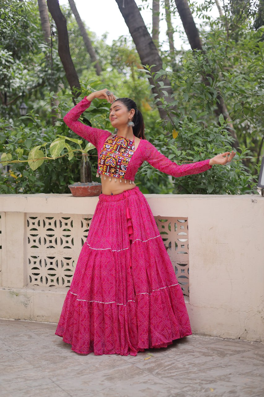 Navratri Special Lehenga Choli With Gota Patti Lace Work