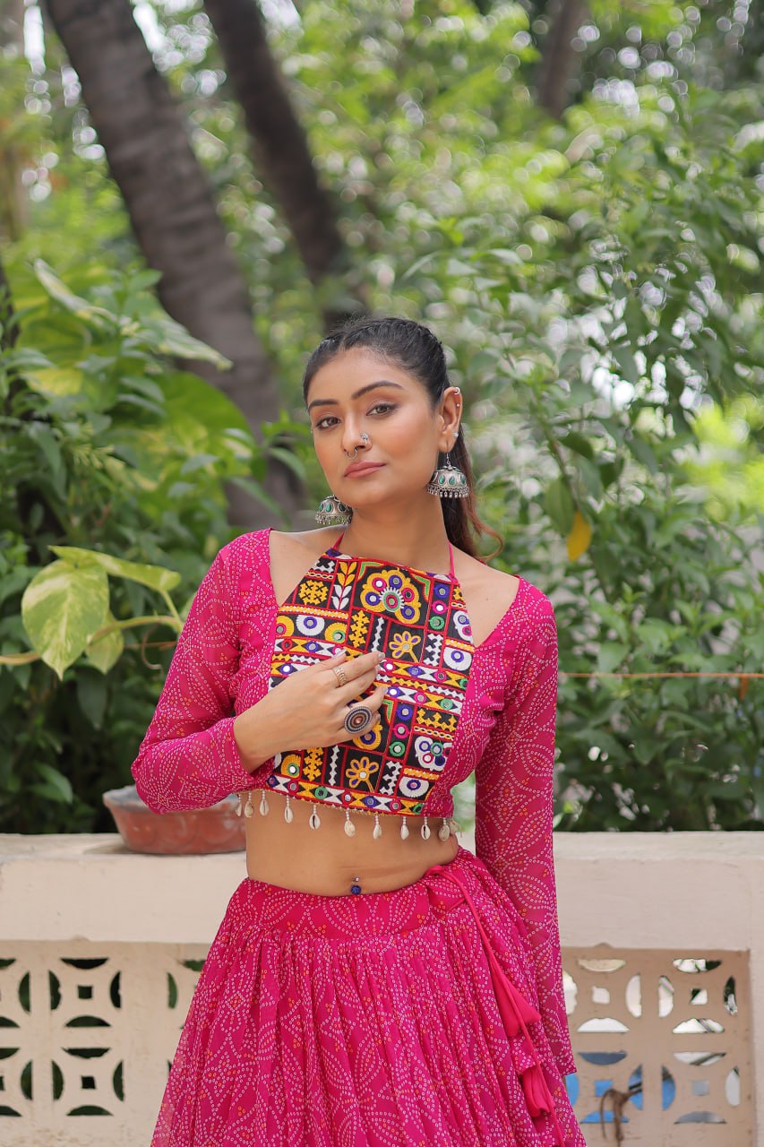 Navratri Special Lehenga Choli With Gota Patti Lace Work