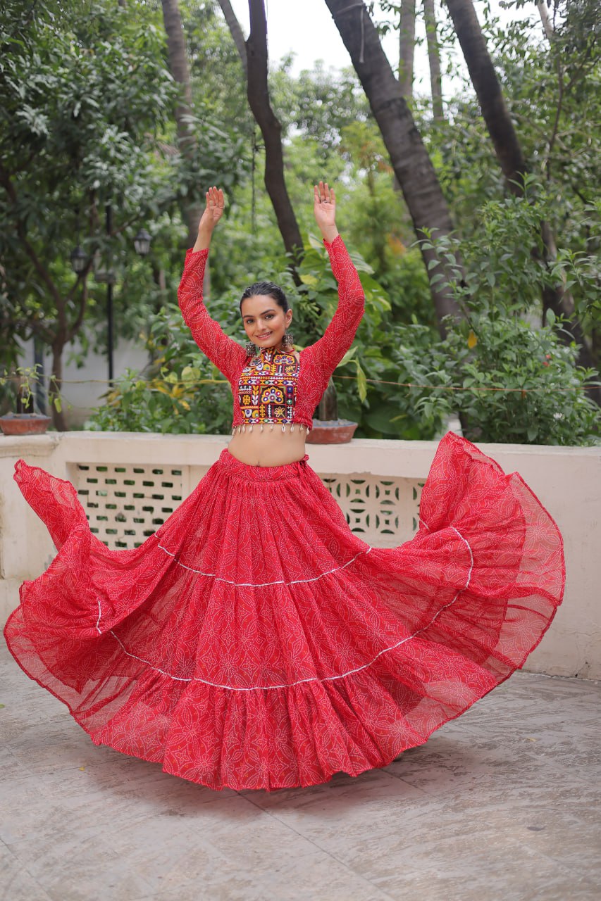 Navratri Special Lehenga Choli With Gota Patti Lace Work