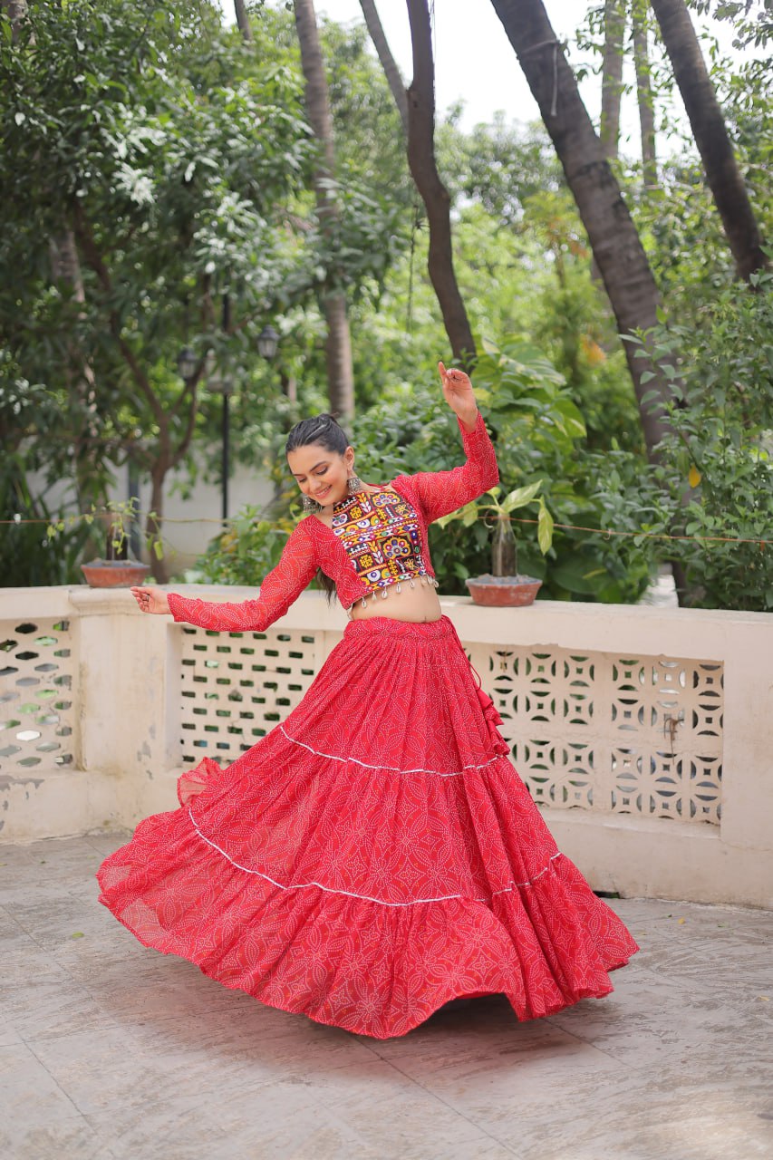 Navratri Special Lehenga Choli With Gota Patti Lace Work