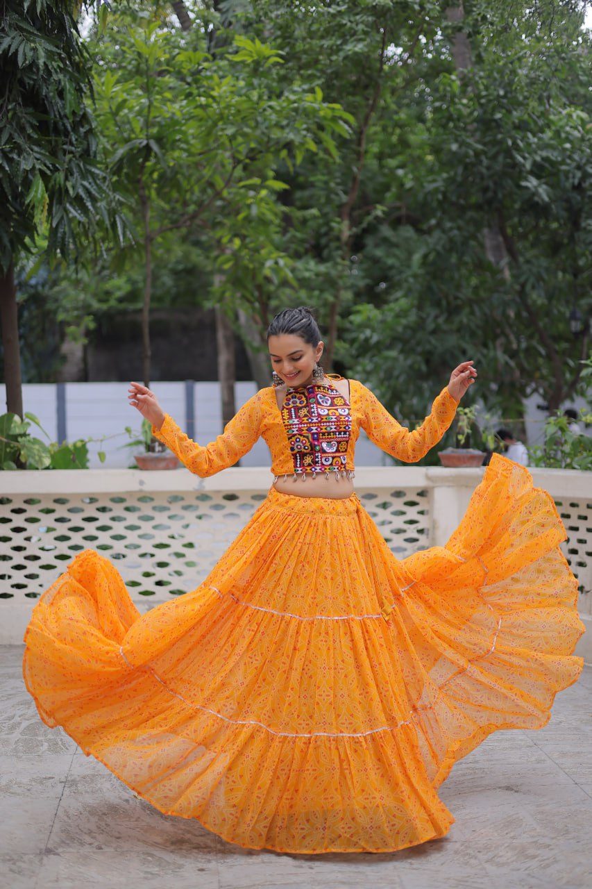 Navratri Special Lehenga Choli With Gota Patti Lace Work