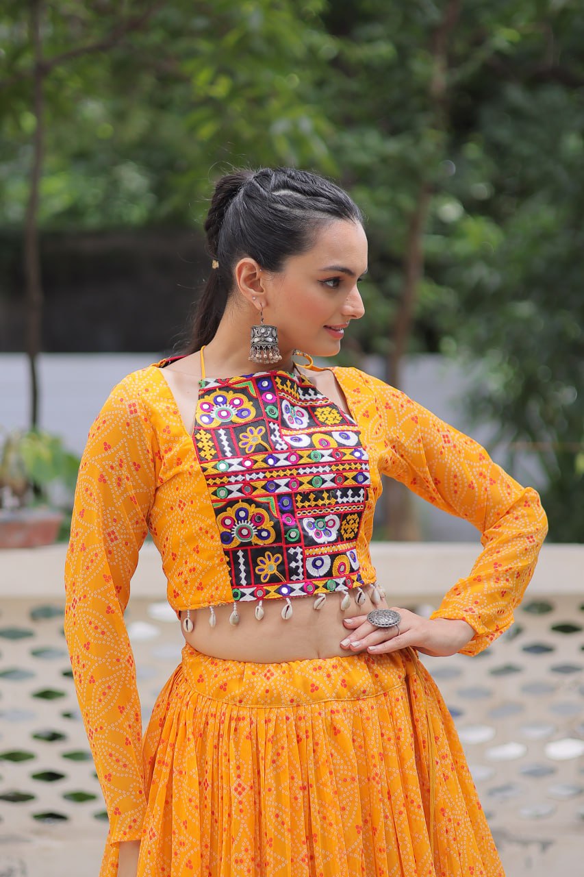 Navratri Special Lehenga Choli With Gota Patti Lace Work