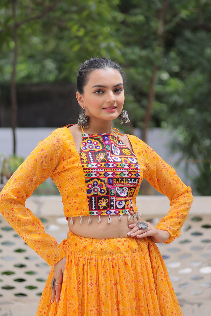 Navratri Special Lehenga Choli With Gota Patti Lace Work