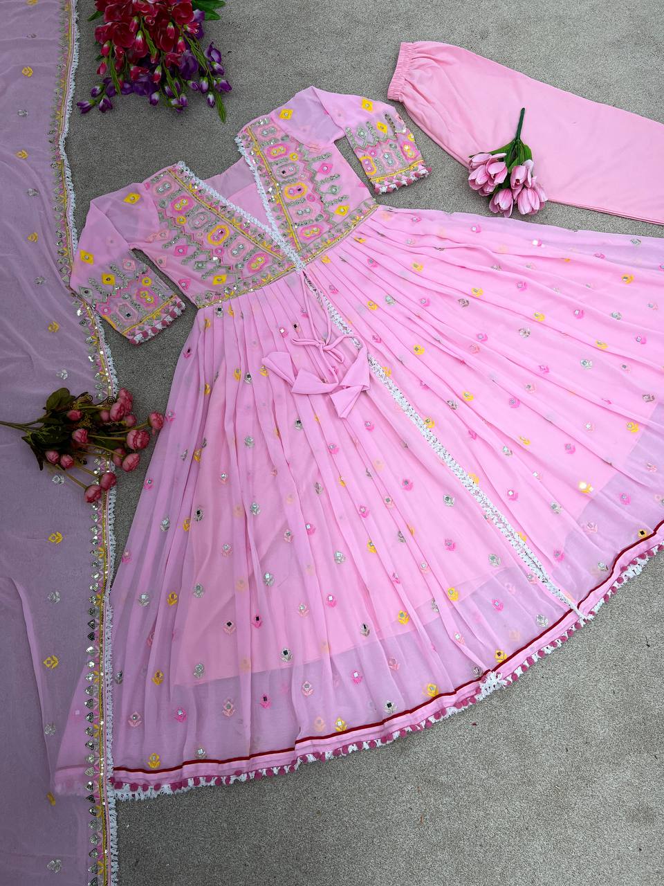 Top-Bottom and Dupatta With Heavy Embroidery Sequence Work