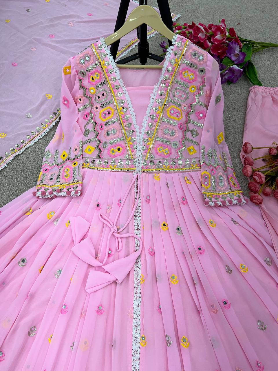 Top-Bottom and Dupatta With Heavy Embroidery Sequence Work