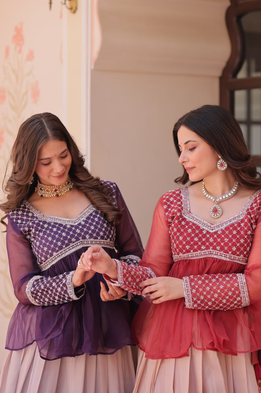 Party Wear Look Beautiful Lehenga Choli With Flower Print