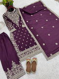 Beautiful Top-Bottom And Dupatta With Embroidery Sequence Work