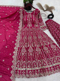 Party Wear Look Gown With Sharara With Dupatta