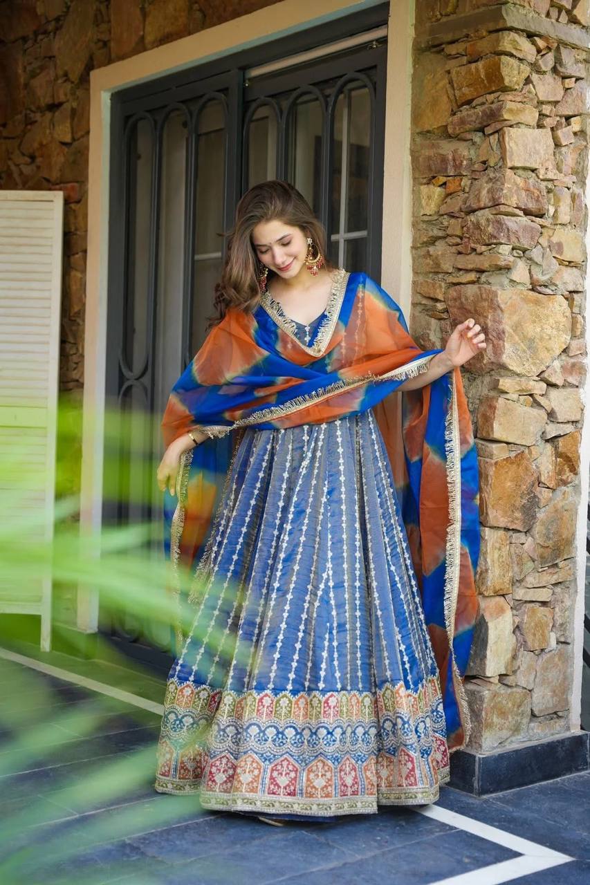 Party Wear Look Designer Anarkali Gown And Dupatta