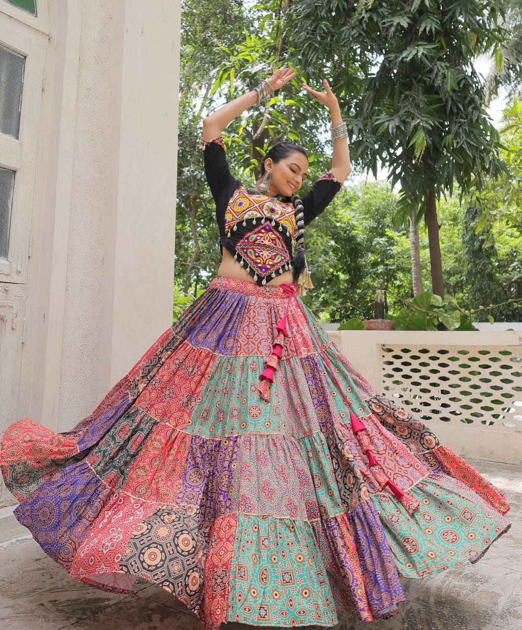 Navratri Special Lehenga Choli With Embroidered Codi Lace Work