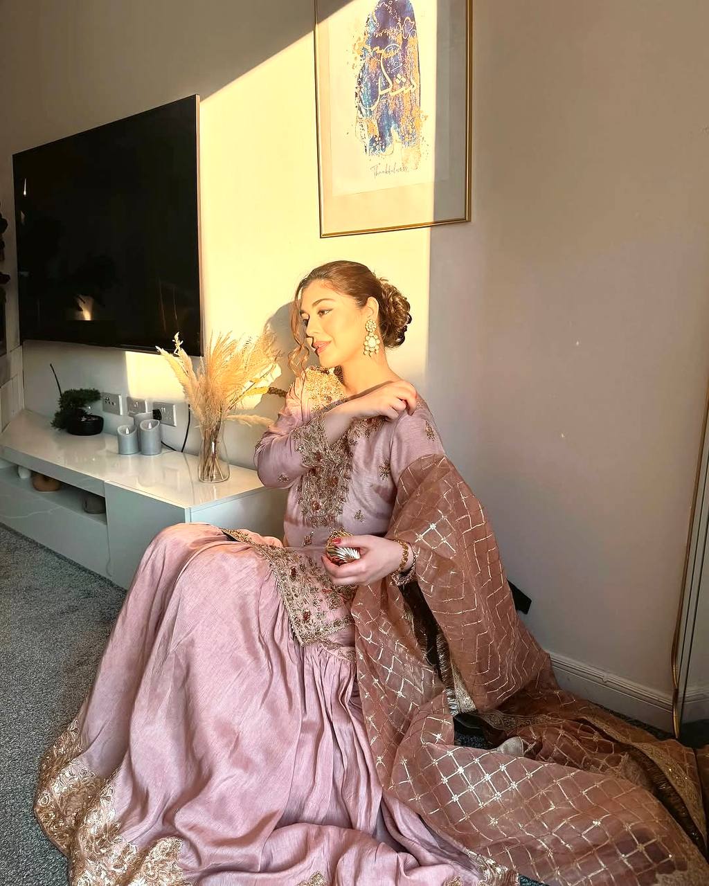 Party Wear Look Suit Set With Sequins Embroidery Work