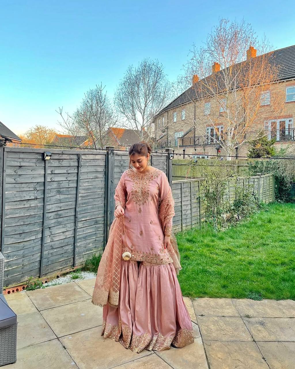 Party Wear Look Suit Set With Sequins Embroidery Work