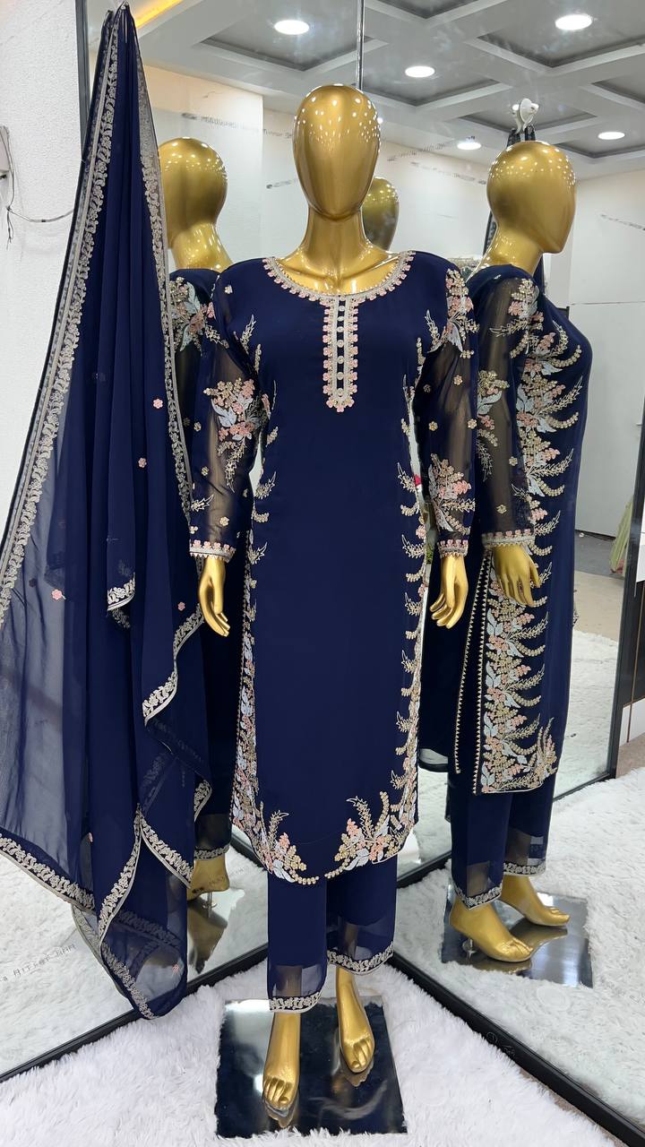 Party Wear Look Top Bottom With Dupatta With Heavy Embroidery Work