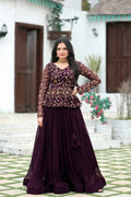 Party Wear Look Top And Lehenga With Sequins And Embroidery Work