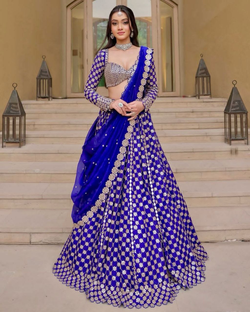 Beautiful Most Trending Lehenga Choli With Foil Mirror Work