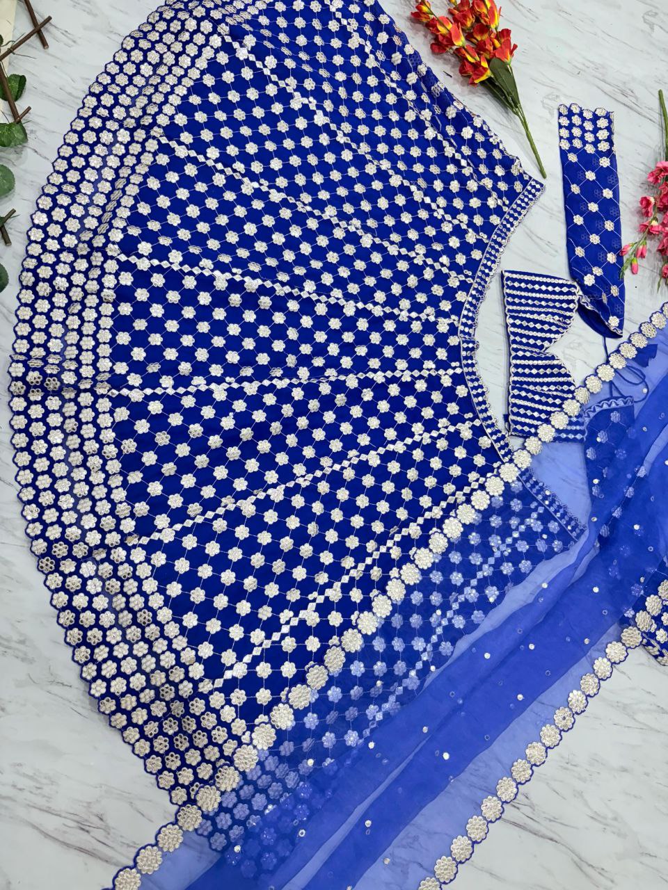 Beautiful Most Trending Lehenga Choli With Foil Mirror Work