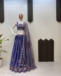 Party Wear Look Designer Koti-Lehenga Choli And Dupatta