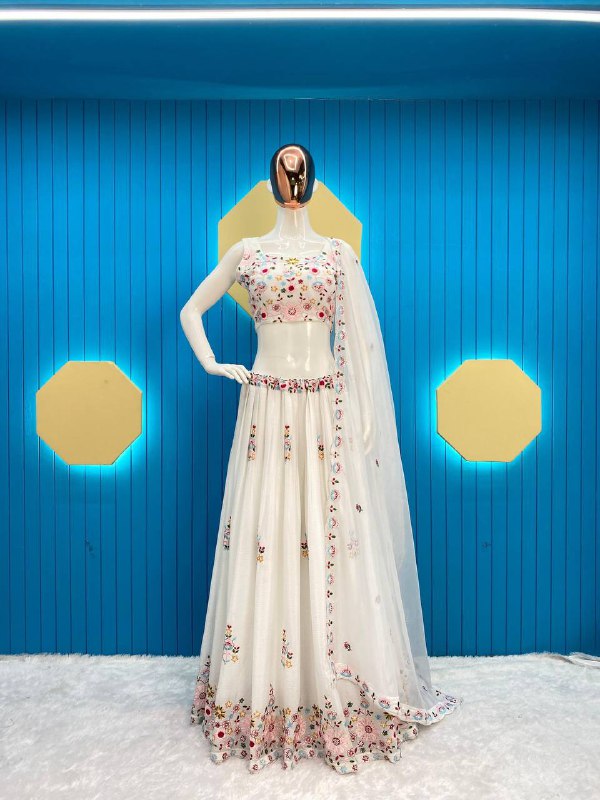 Party Wear Look Designer Koti-Lehenga Choli And Dupatta