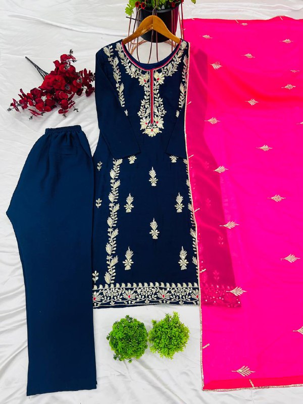 Trendy Designer Party Wear Look Top-Dupatta And Bottom