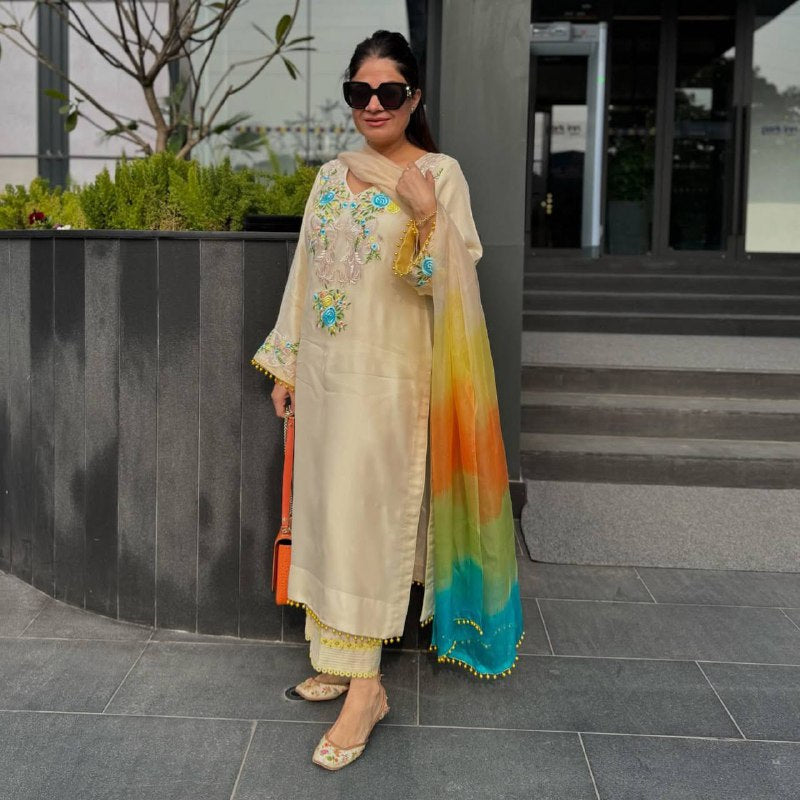 Fancy Top-Bottom And Dupatta With Heavy Embroidery Sequence Work